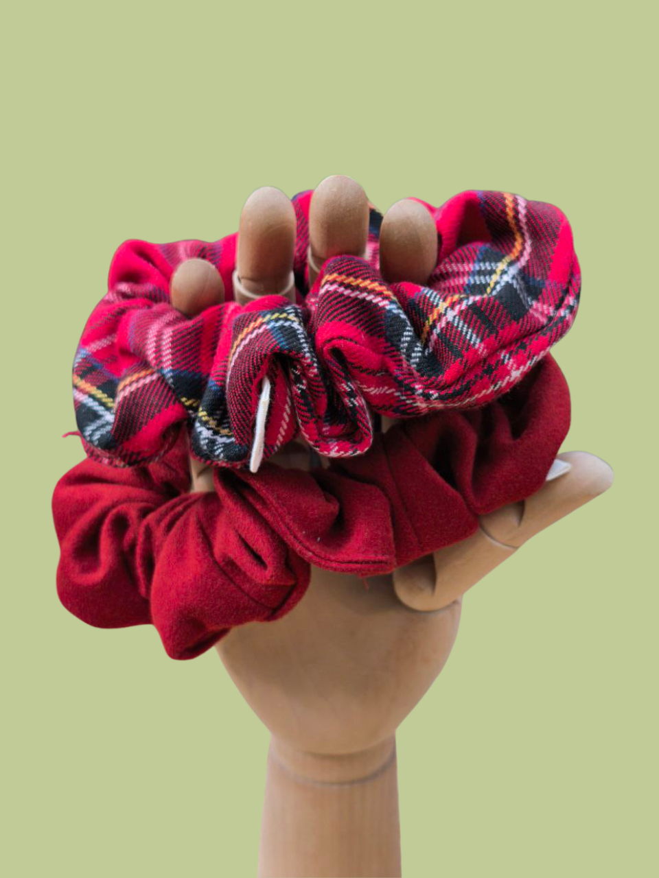 Velvet Tartan Scrunchie Set