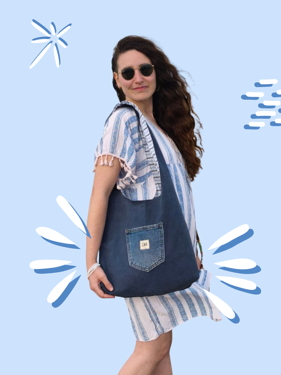 Bolso hobo azul marino