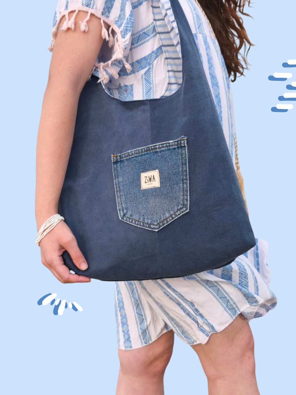 Bolso hobo azul marino